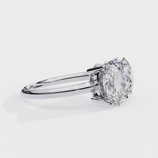 Two-Stone Oval & Round Diamond Toi-et-Moi Ring