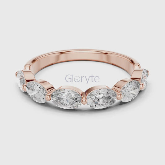 Oval Cut Half Eternity Ring