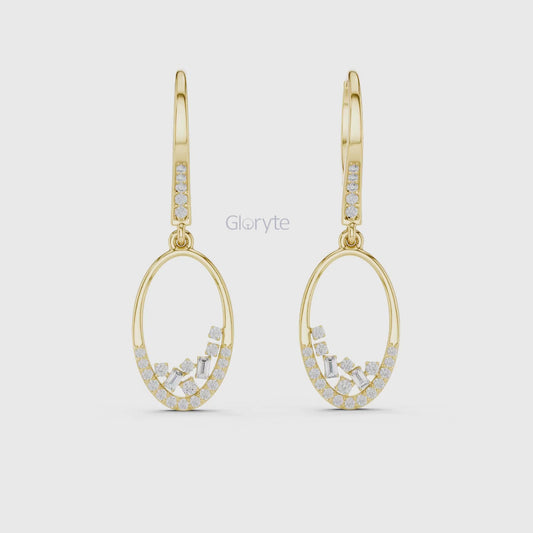 Eternal Spark Oval Drop Diamond Earrings