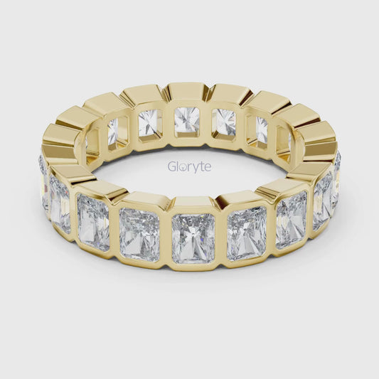 Radiant Cut Diamond Bezel-Set Eternity Band
