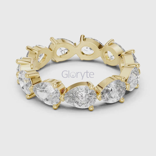 Pear Cut Diamond Eternity Band Ring