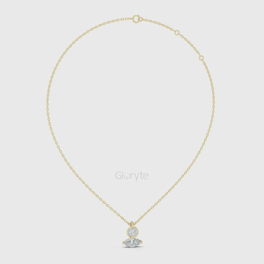 Two-Stone Diamond Pendant Necklace