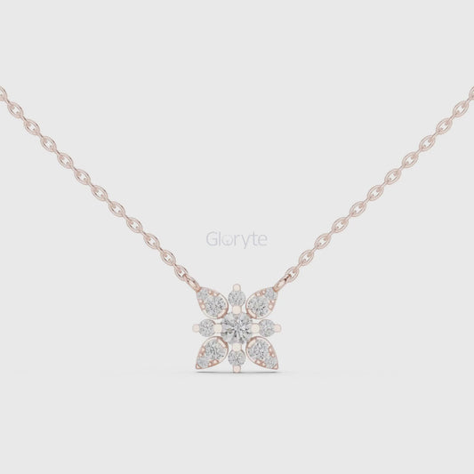 Bloom Diamond Cluster Pendant Necklace