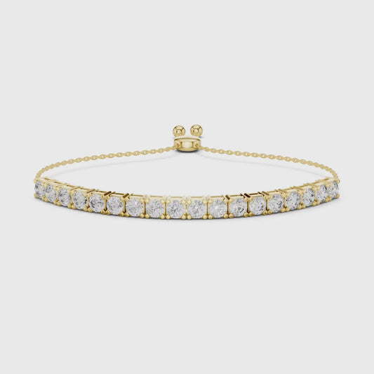 Round Cut Adjustable Diamond Bracelet | Timeless & Versatile