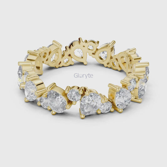 Pear & Round Lab Diamond Eternity Band – Classic Statement Ring