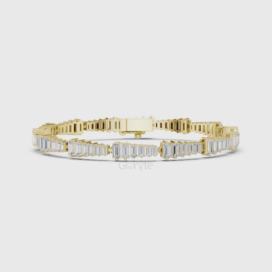 Graduated Baguette Diamond Tennis Bracelet