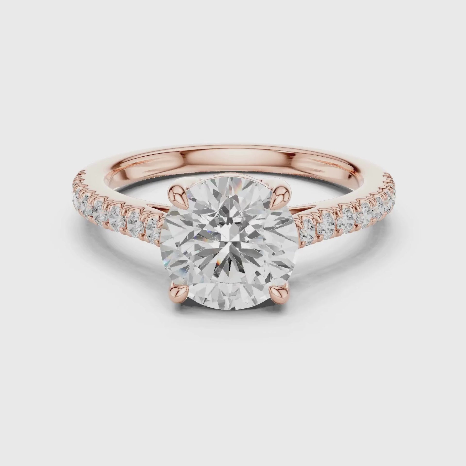 Diamond Solitaire Ring with Side Accents