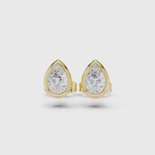Elegant Bezel Diamond Stud Earrings