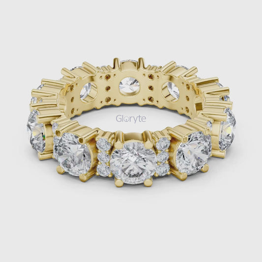 Bold Round & Petite Accent Diamond Eternity Band