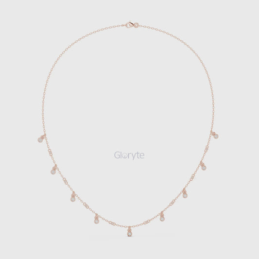 Dangling Diamond Station Necklace