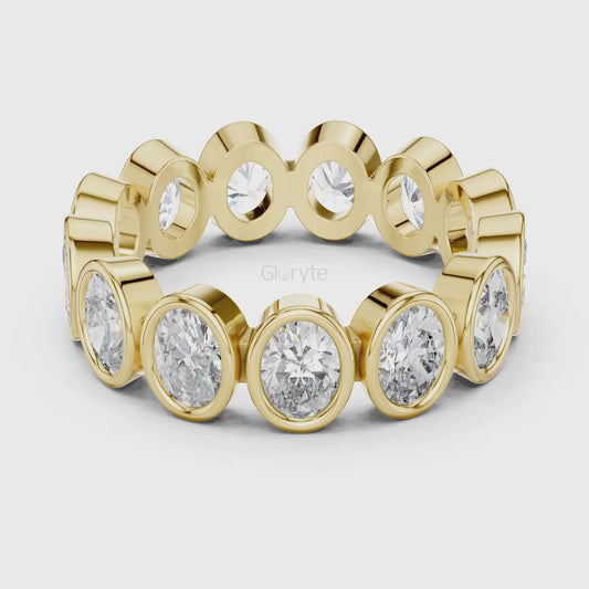 Oval Diamond Bezel-Set Eternity Band