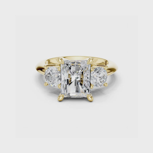Three-Stone Diamond Engagement Ring | 2.5ct Center with Round Side Stones