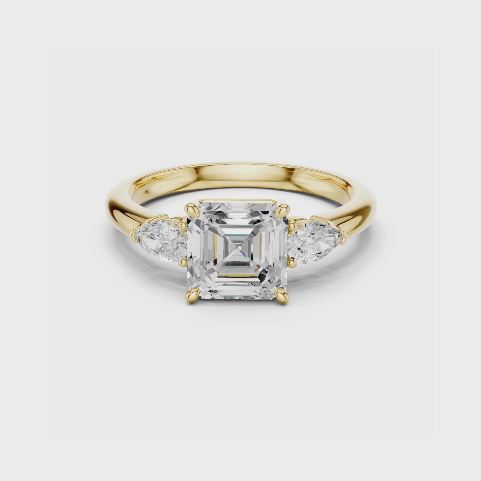 Three-Stone Engagement Ring with Pear Side Diamonds