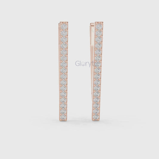 Geometric V-Shape Hoop Earrings
