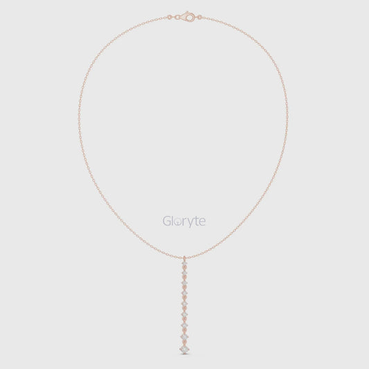 Diamond Vertical Bar Pendant Necklace