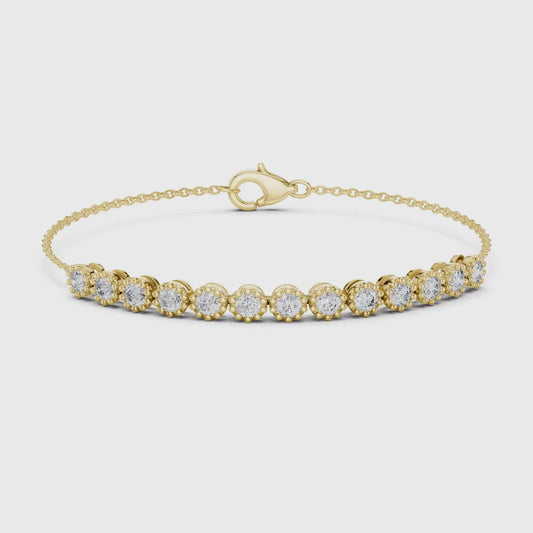 Diamond Halo Tennis Bracelet 3.00mm