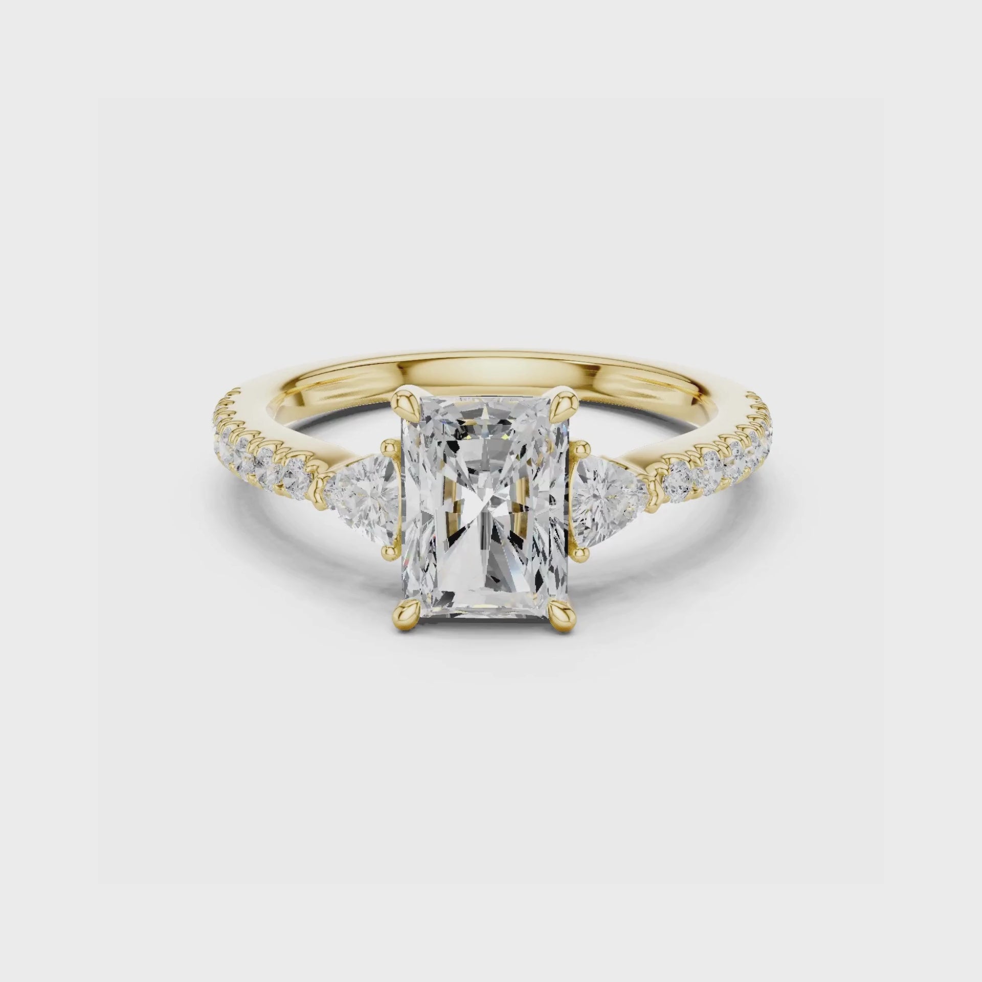 1 Carat Three-Stone Diamond Rings With Pave Band