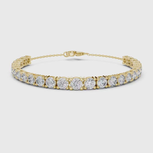 Classic Graduated Round Cut Diamond Bracelet 3.50mm To 5.00mm
