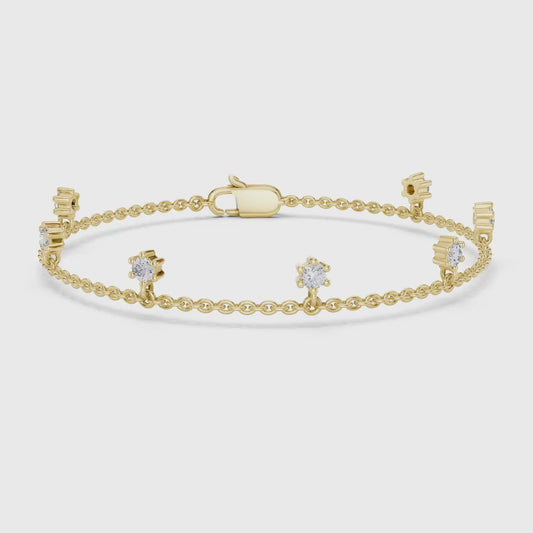 Floating Round Cut Diamond Bracelet