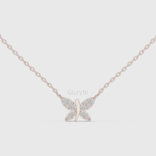 Butterfly Diamond Pendant Necklace (0.24 CT)