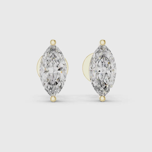 Marquise Cut Diamond Stud Earrings