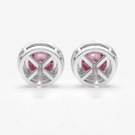 Rosé Halo Diamond Stud Earrings - Gloryte